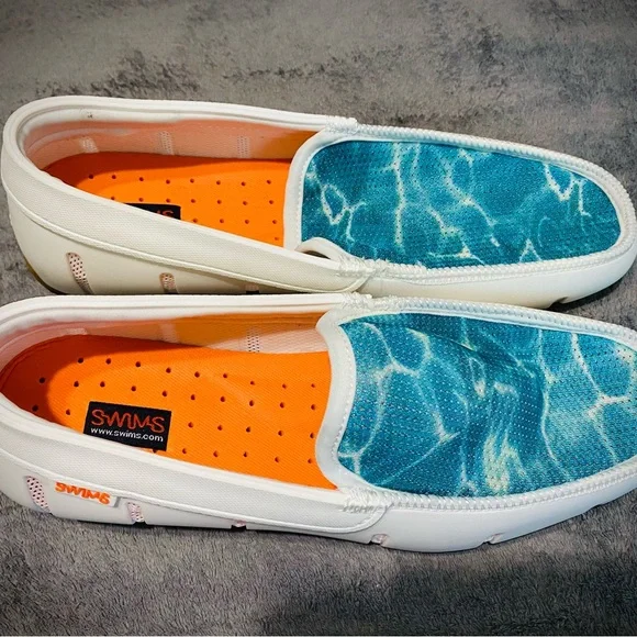 Swims Penny Loafer in Aqua, size 8 Swims Penny Loafers Men main image 2